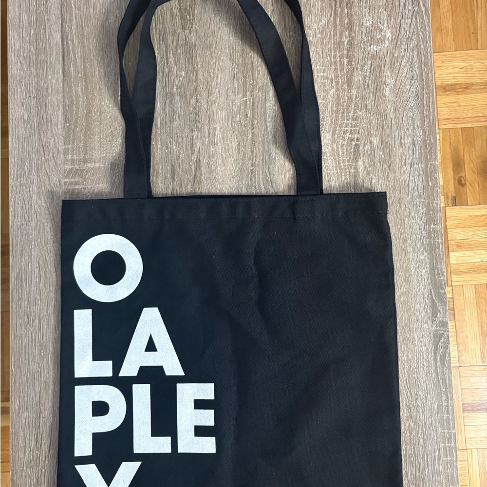 Olaplex Black Tote Bag with White Lettering